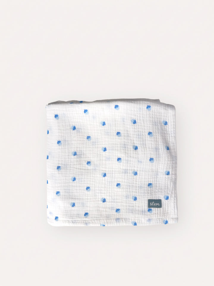 Swaddle Blanket in Blue Acorn