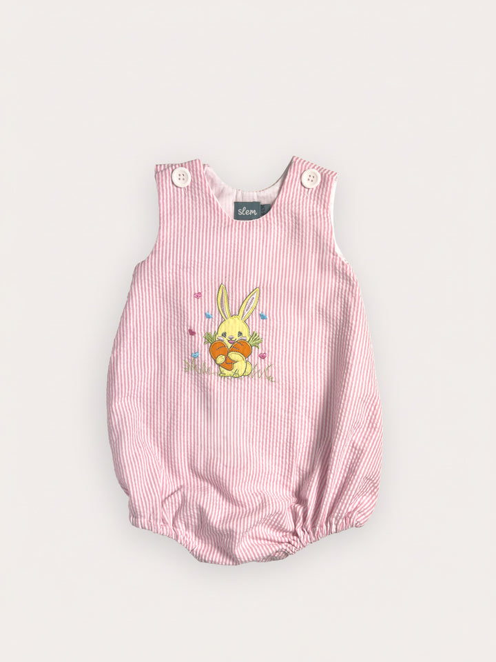 Mila Striped Romper in Pink