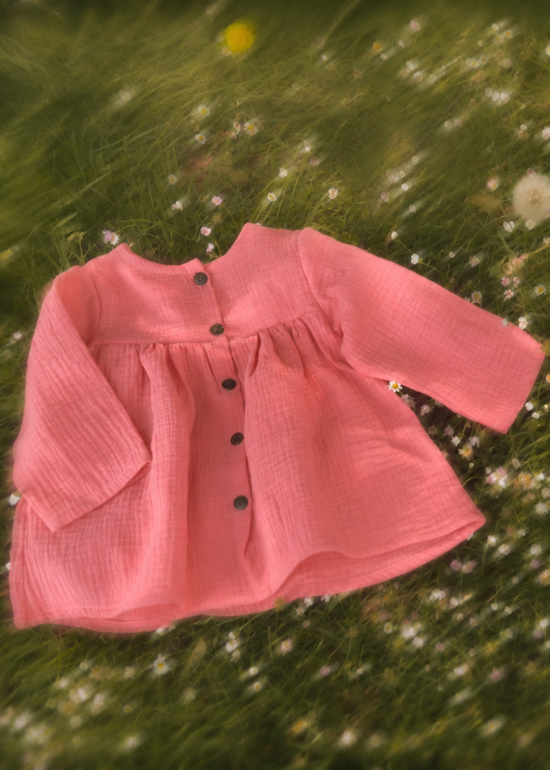 Dorothy Long Sleeve Dress in Coral