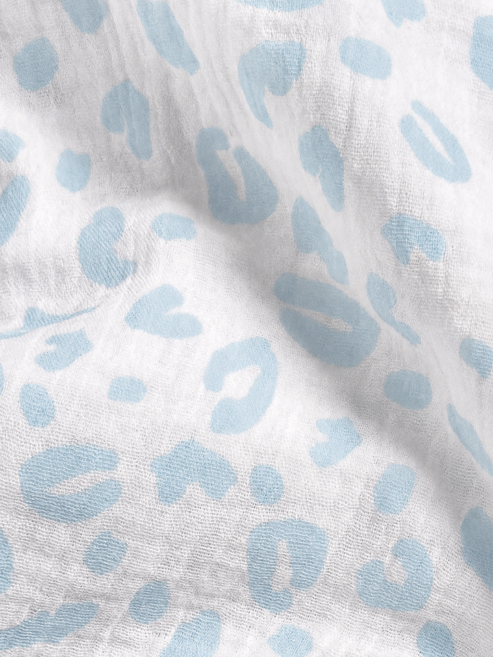Muslin Swaddle Blanket in Blue Bean