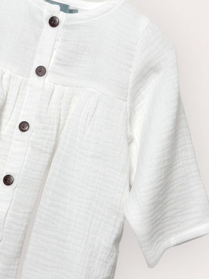 Dorothy Long Sleeve Dress in Dove White
