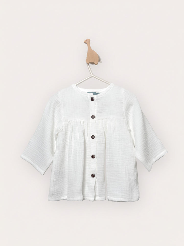 Dorothy Long Sleeve Dress in Dove White